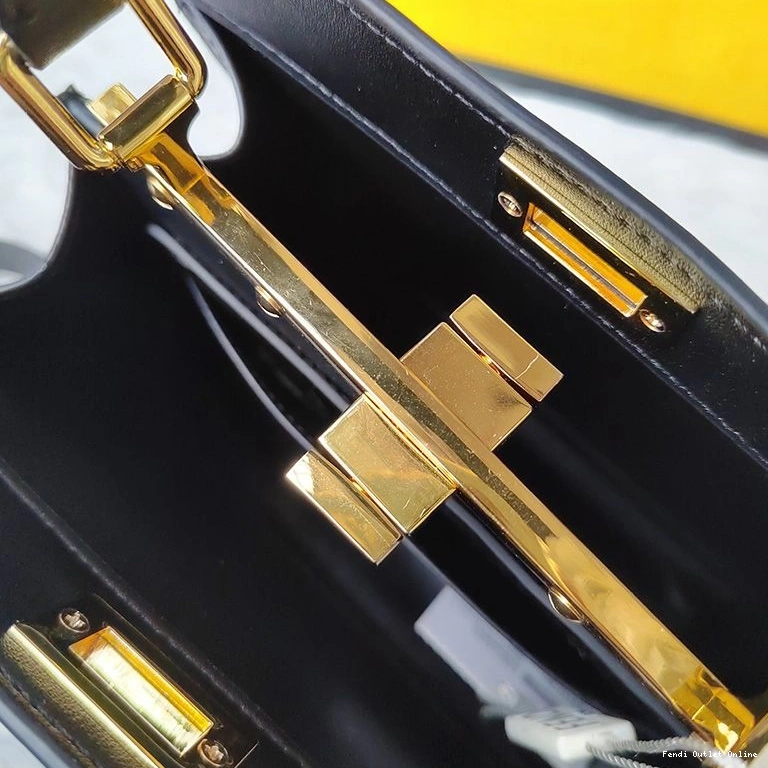 Affordable Fendi ISeeU Petite Peekaboo Leather Nappa Black Bag In 0803